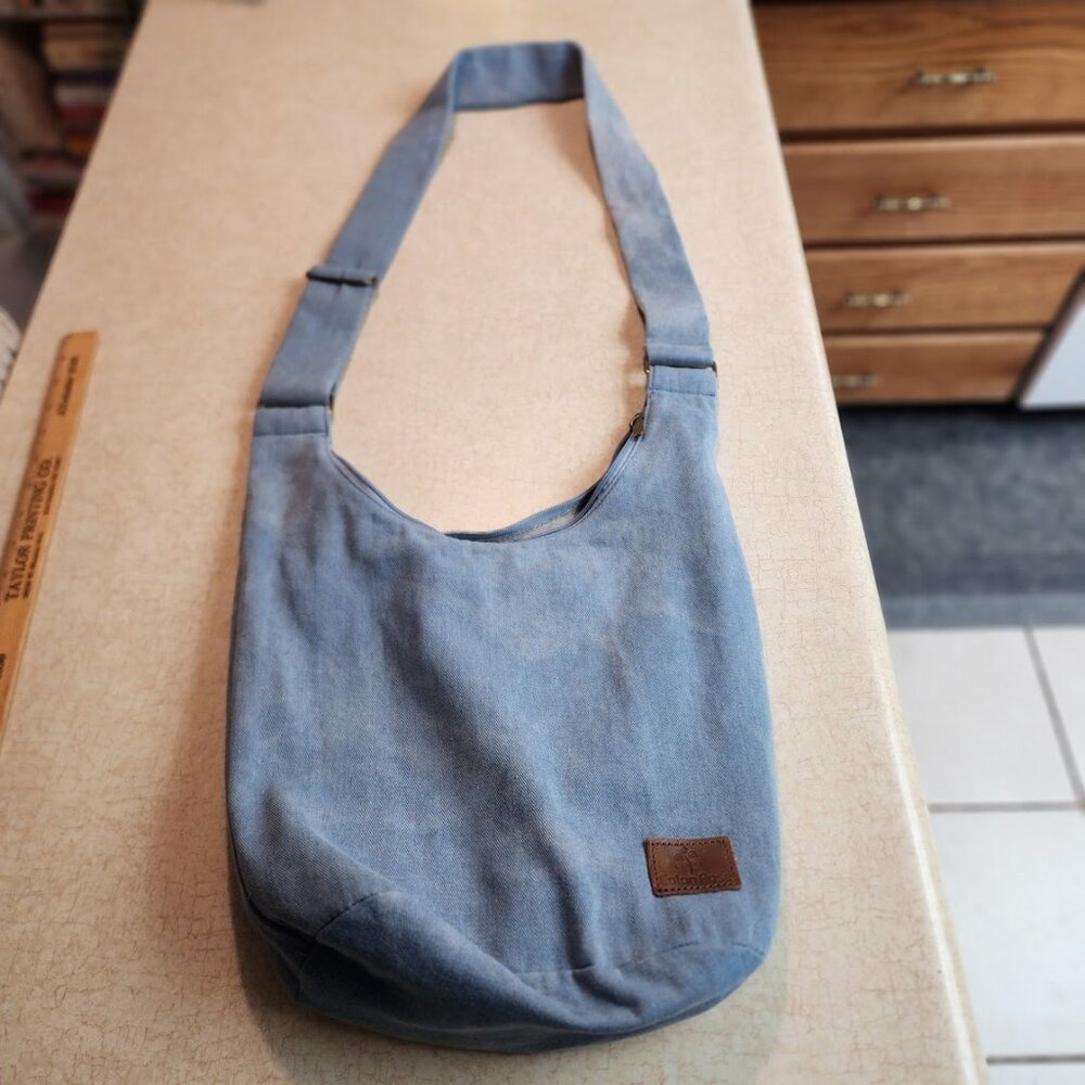 Coton Pose Women Hippie Crossbody Bag - Denim Large Capacity Canvas Sling Bag